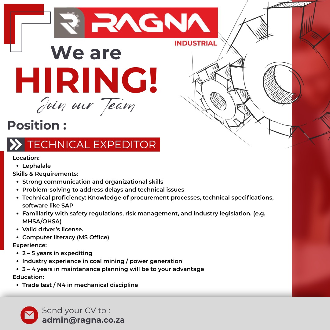 Technical Expeditor Position - Siyahlula Consulting